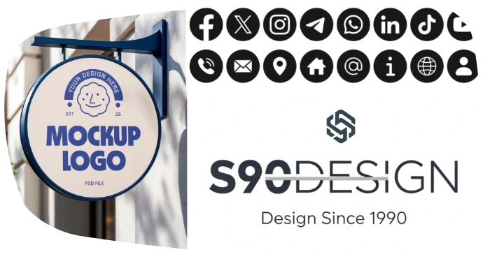 logo since 90 design icon mockup